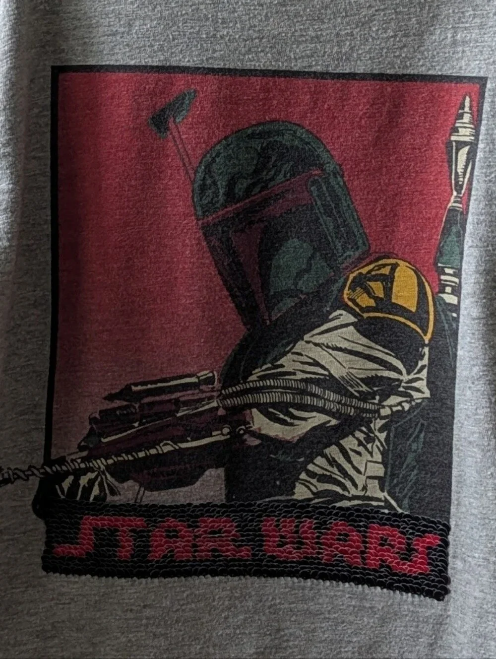 GAP Long-Sleeve Boba Fett /Star Wars Graphic Tee With Sequin Flip Graphic